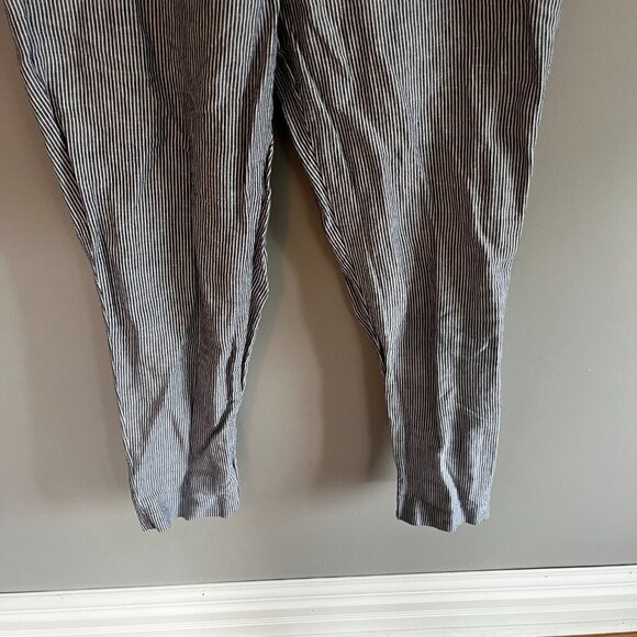 Zara Basic Linen Style Pants White & Blue Stripes Size small - Picture 5 of 14